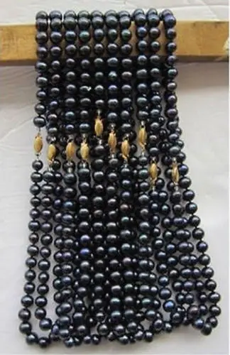 -new Style- -hot wholesale 10pc 8-9MM Natural Black Akoya Cultured Pearl Necklace 18" &aa **A good
-new Style- -hot wholesale 10pc 8-9MM Natural Black Akoya Cultured Pearl Necklace 18" &aa **A good