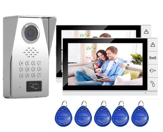 XinSiLu TFT LCD Color 9"Video Door Phone Doorbell w/t SD Card Slot IR Intercom Home Security System HD FRID Panel Camera 1V2 |