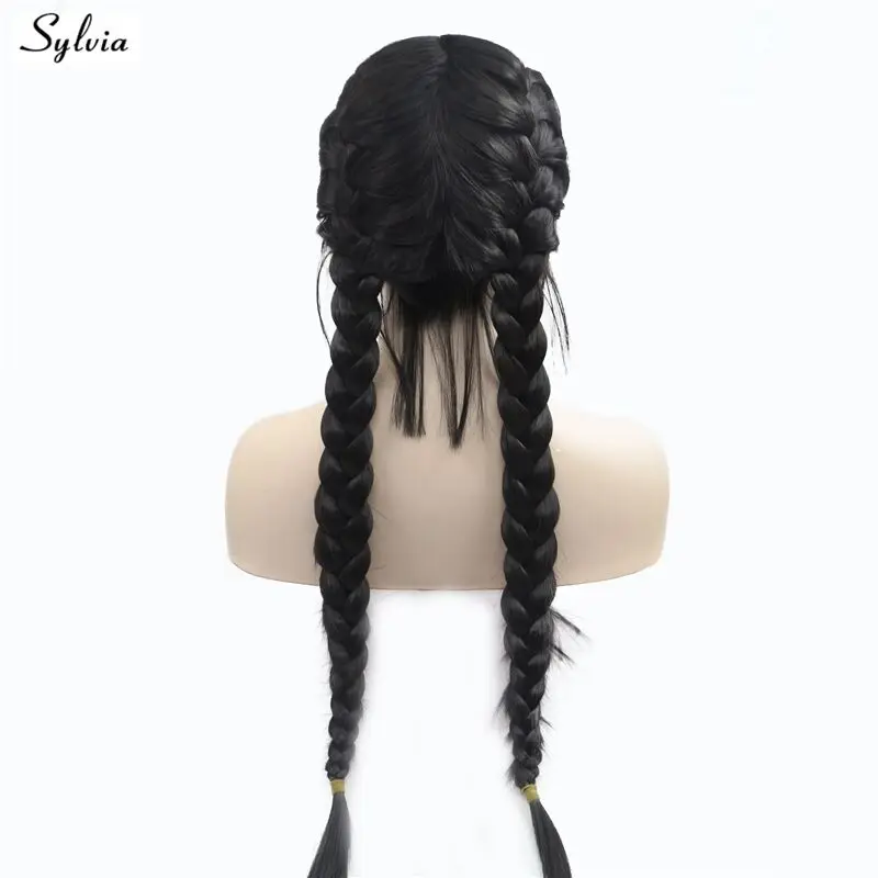 Nature 1B#/2# Double Braids With Baby Hair Synthetic Lace Front Wigs Braided Box Braids Wig Long Heat Resistant Fiber Wig Sylvia
Nature 1B#/2# Double Braids With Baby Hair Synthetic Lace Front Wigs Braided Box Braids Wig Long Heat Resistant Fiber Wig Sylvia