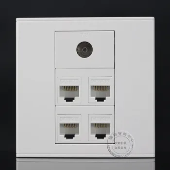 Wall Plate Socket 4 Ports RJ45 CAT5E Network LAN & TV Outlet Panel Faceplate Home Connector
Wall Plate Socket 4 Ports RJ45 CAT5E Network LAN & TV Outlet Panel Faceplate Home Connector