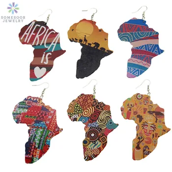 SOMESOOR 6 Designs African Map Wooden Drop Earrings United Colors Afrocentric Ethnic Culture Original Eco Animal Paint Jewelry
SOMESOOR 6 Designs African Map Wooden Drop Earrings United Colors Afrocentric Ethnic Culture Original Eco Animal Paint Jewelry