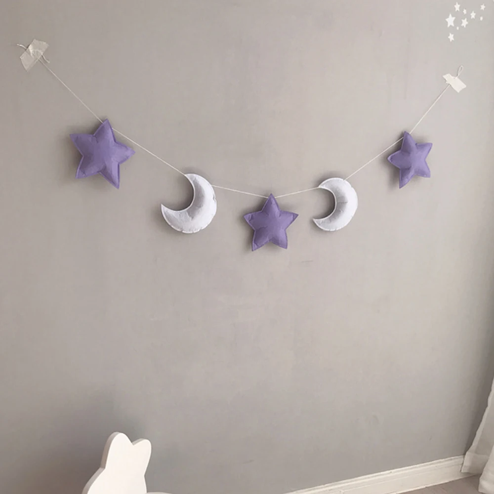 Декор детской комнаты детский бампер для новорожденных в форме Луны звезды