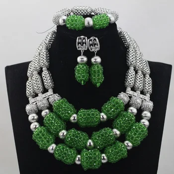 2016 Fashion African Wedding Silver Mix Green 3 Rows Crystal Beads Jewelry Sets Necklace African Accessory Free Shipping AMJ002
2016 Fashion African Wedding Silver Mix Green 3 Rows Crystal Beads Jewelry Sets Necklace African Accessory Free Shipping AMJ002