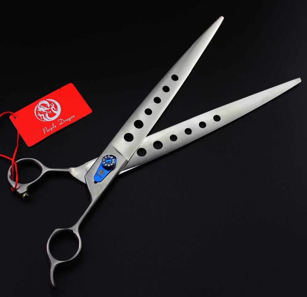Hairdressing Scissor 681# 10'' 27cm Brand Purple Dragon With Holes TOP GRADE JP 440C Dogs Cats Pets Cutting Scissors Hair Shears
Hairdressing Scissor 681# 10'' 27cm Brand Purple Dragon With Holes TOP GRADE JP 440C Dogs Cats Pets Cutting Scissors Hair Shears
