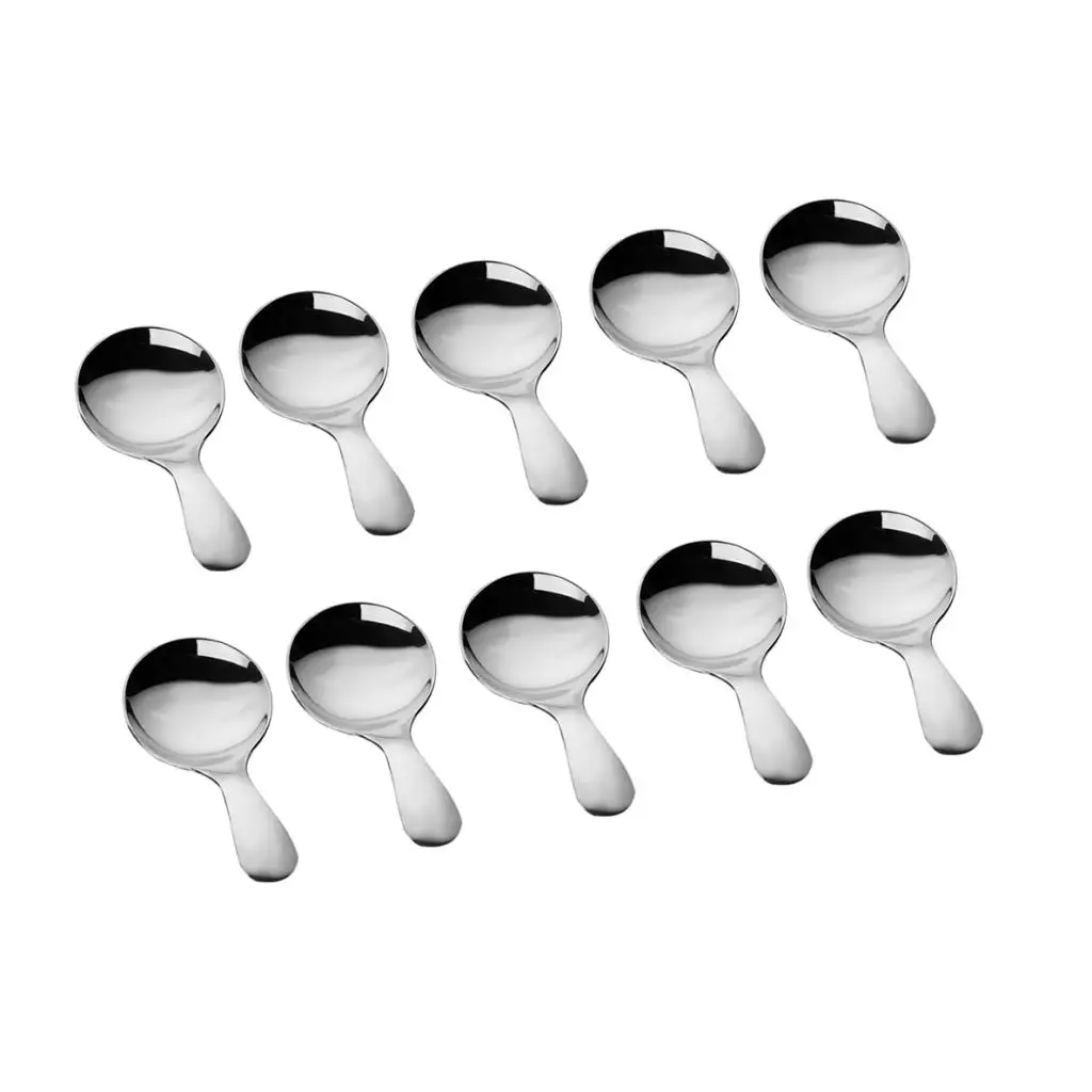 10 pieces Short Metal Spoons Tea Dessert Sundae Ice Cream Spoon Kids Spoon