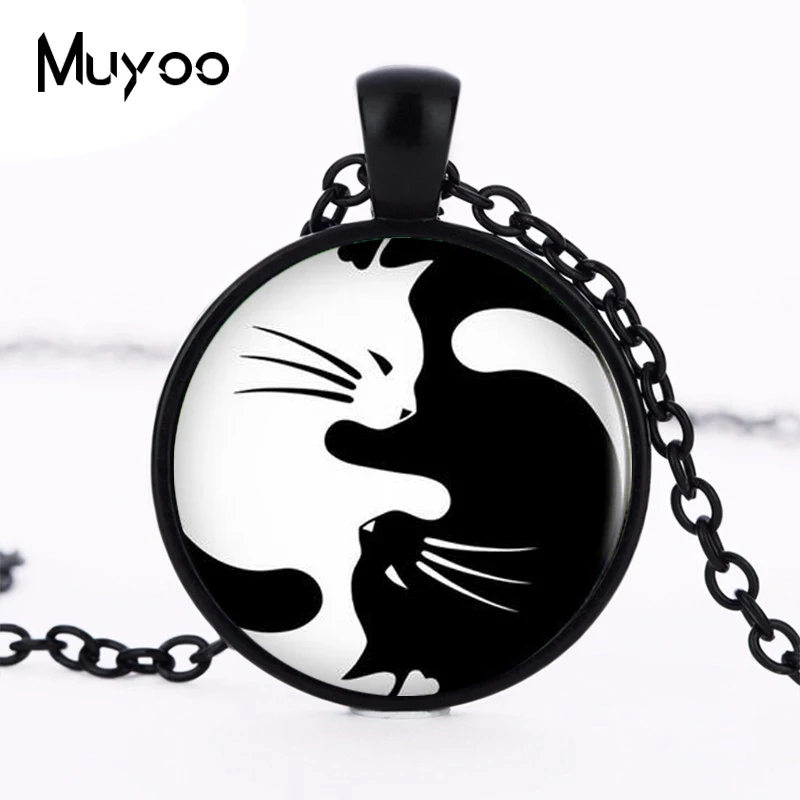 Vintage Two Yin Yang Cats Necklace Pendant Kolye Cabochon Long Chain Statement Necklace For Fashion Women Men HZ1
Vintage Two Yin Yang Cats Necklace Pendant Kolye Cabochon Long Chain Statement Necklace For Fashion Women Men HZ1