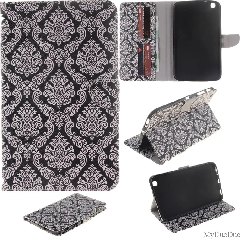 Stand Flip Wallet Case For Samsung Galaxy Tab 3 8.0 inch Cases SM T310 T311 T315 Tablet Back Cover Stand Two Sides Painted Bag (78)