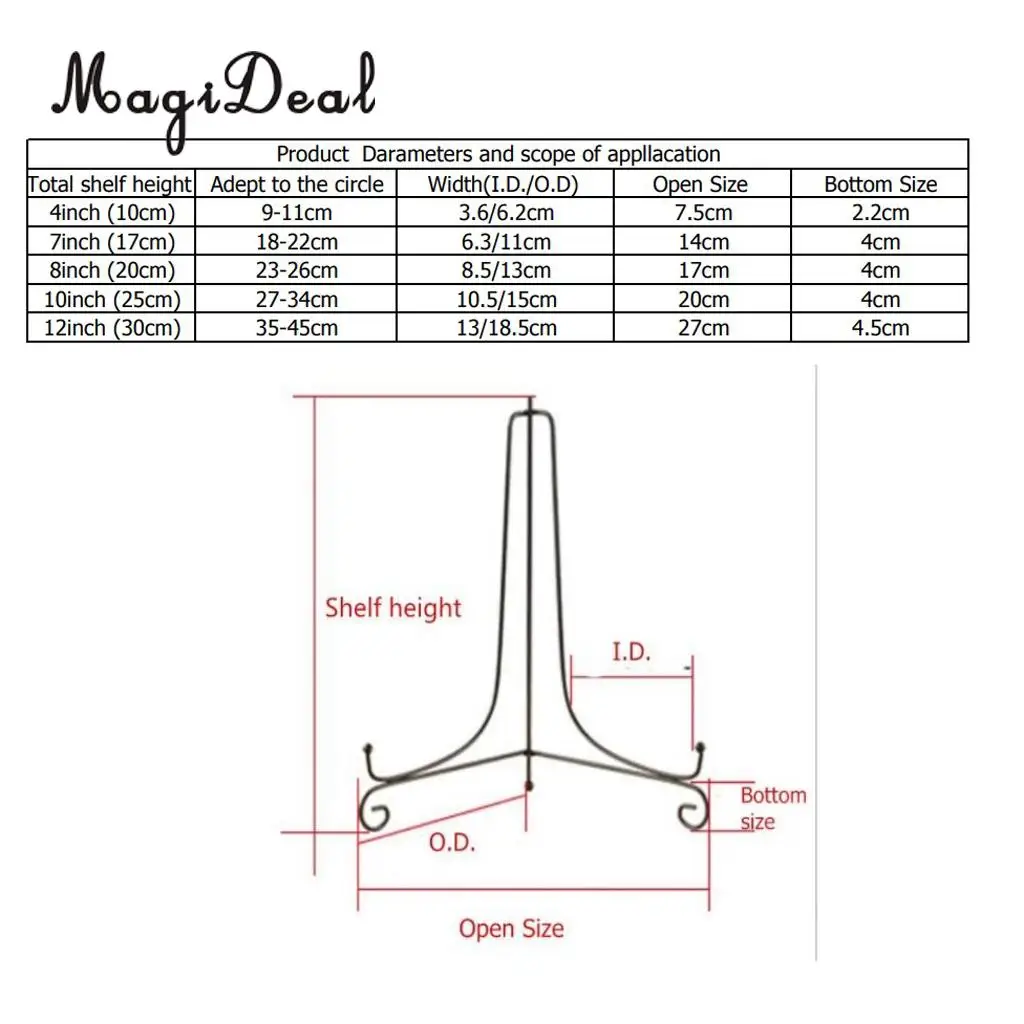 MagiDeal Iron Wire Display Rack Holders Display Easel Tabletop Books Stand Silver 4inch-12inch