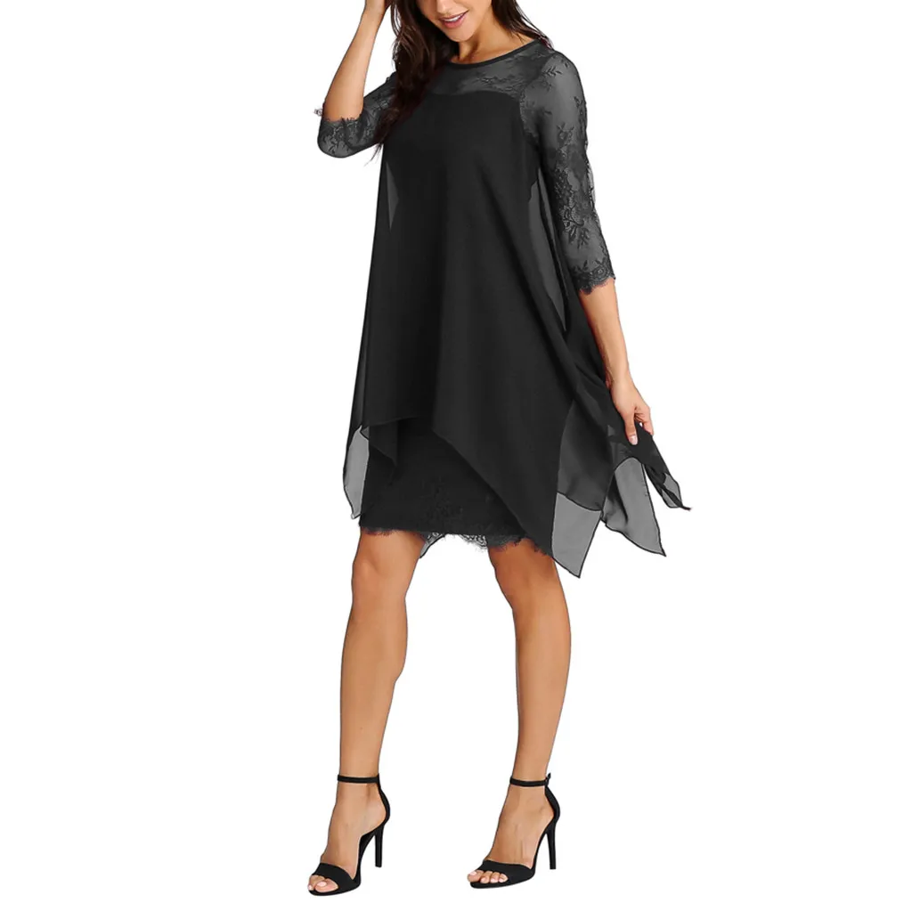 5XL Plus Size Casual Dress Vestidos Women Chiffon Mesh Three Quarter Sleeve Lace Black Pencil Dress Elegant Dresses S-5XL11.5 L3
5XL Plus Size Casual Dress Vestidos Women Chiffon Mesh Three Quarter Sleeve Lace Black Pencil Dress Elegant Dresses S-5XL11.5 L3