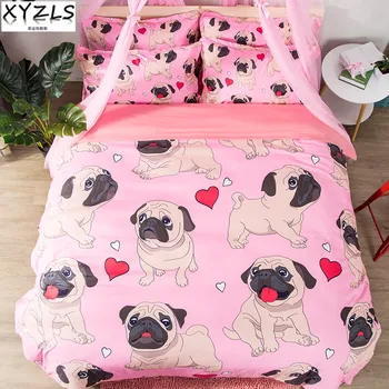 XYZLS Pink Girl Dogs Queen Cotton Bedding Set Heart Pug Bed Linings Twin Single Puppy Bedclothes Double King Pets Bedding Kit
XYZLS Pink Girl Dogs Queen Cotton Bedding Set Heart Pug Bed Linings Twin Single Puppy Bedclothes Double King Pets Bedding Kit