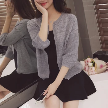 Spring Autumn Short Cardigan Women Sweaters O Neck 3/4 Sleeve Solid Sueter Mujer Invierno Knitted Chandail Femme
Spring Autumn Short Cardigan Women Sweaters O Neck 3/4 Sleeve Solid Sueter Mujer Invierno Knitted Chandail Femme