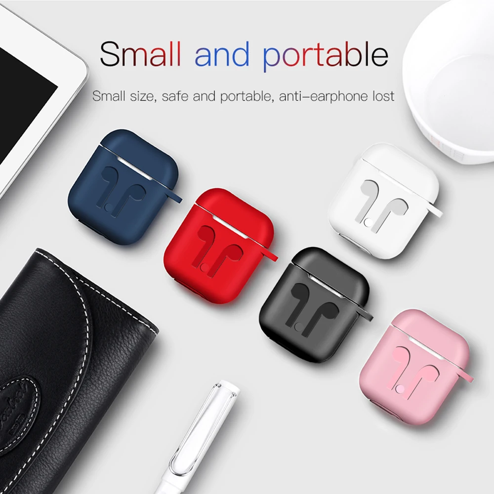 Mini Bluetooth Earphone Silicone Case Cover Anti-shock Protector With Portable Hook For AirPods For Air Pods Accessories
Mini Bluetooth Earphone Silicone Case Cover Anti-shock Protector With Portable Hook For AirPods For Air Pods Accessories