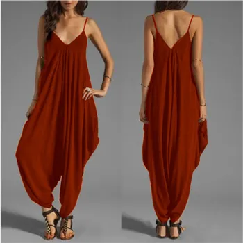 Spaghetti Strap Playsuit V-Neck Loose Rompers Womens Jumpsuit Solid Wide Leg Casual Pants
Spaghetti Strap Playsuit V-Neck Loose Rompers Womens Jumpsuit Solid Wide Leg Casual Pants