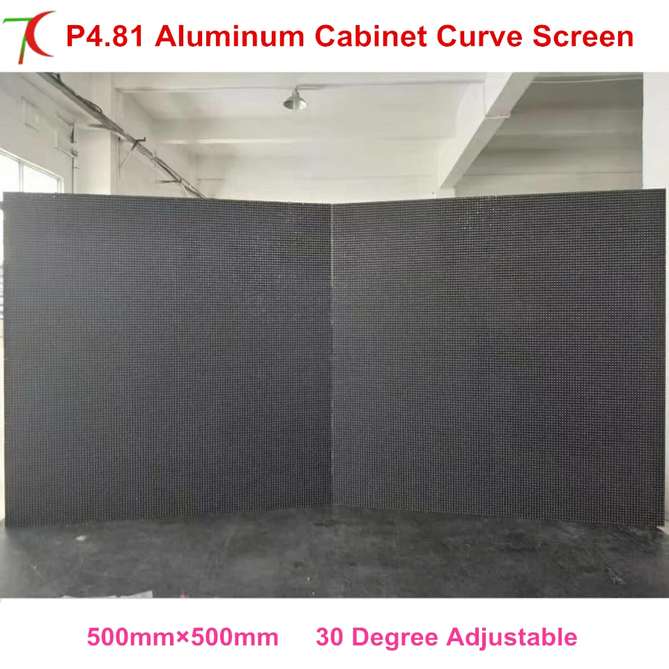Curve screen P4.81 outdoor 500*500mm waterproof die-casting aluminum cabinet led display
Curve screen P4.81 outdoor 500*500mm waterproof die-casting aluminum cabinet led display