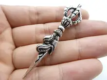 1/3 ピース合金エスニック phurba バジュラ dorjeantique シルバー チャーム ネックレス ペン(China)