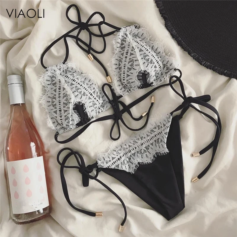 Black Solid Push Up Swimwear 2018 Sexy Lace Patchwork Summer Women Swimming Suit Bikini Set Halter Swimsuit Brazilian Biquinis
Black Solid Push Up Swimwear 2018 Sexy Lace Patchwork Summer Women Swimming Suit Bikini Set Halter Swimsuit Brazilian Biquinis