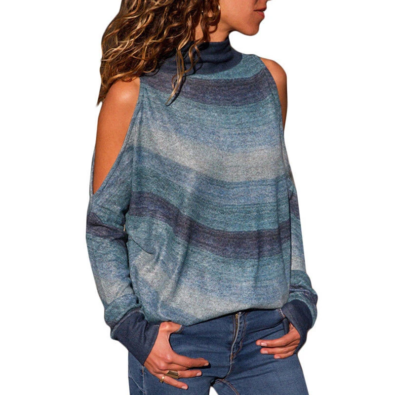 Hot Women Long Sleeve Shirts New 2019 Ladies Jumper Pullover Tops Striped Bare Shoulder Autumn Winter Elegant Woman Tops
Hot Women Long Sleeve Shirts New 2019 Ladies Jumper Pullover Tops Striped Bare Shoulder Autumn Winter Elegant Woman Tops