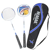 Leve e Durável Da Liga de Alumínio Conjunto Badminton 2 pçs/set Formação Raquete de Badminton Racquet com Carry Bag Equipamento de Esporte(China)