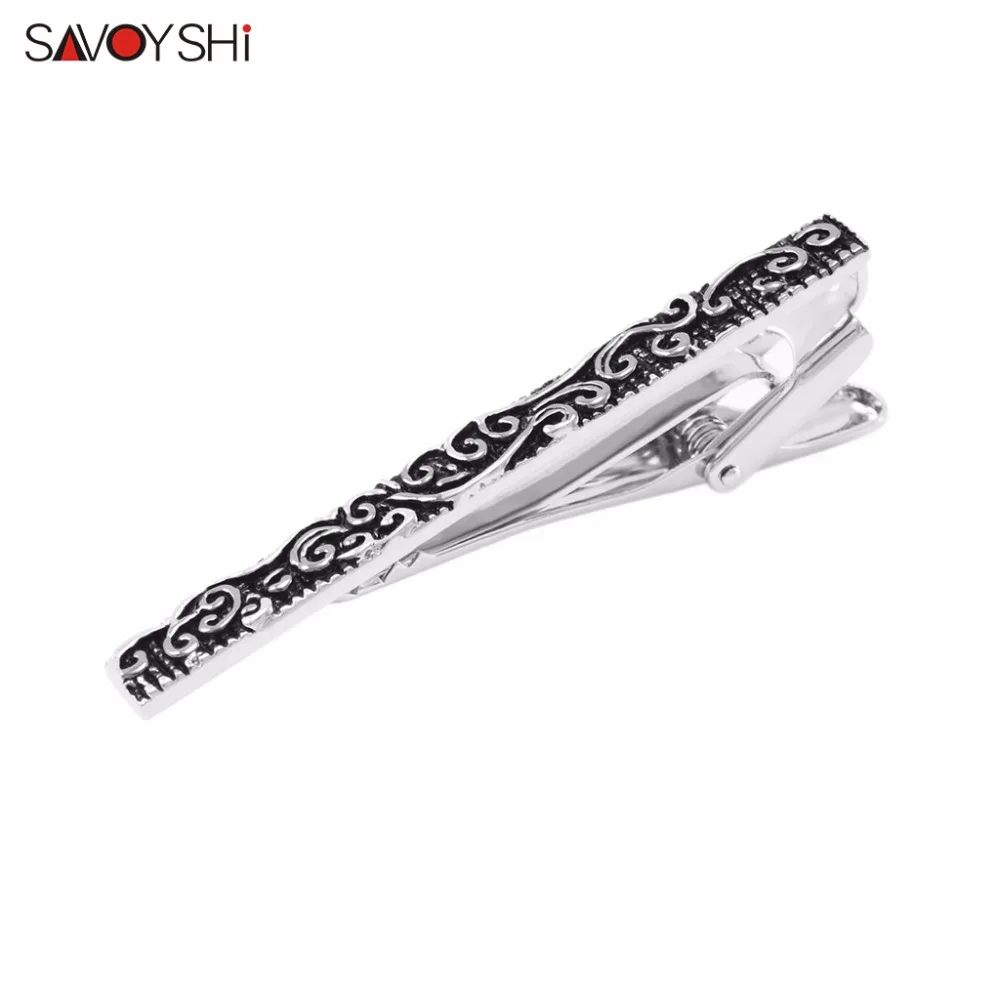 SAVOYSHI Classic Silver Tie Clips for Men High Quality Enamel Engrave Pattern Necktie tie bar clasp tie clip Black Brand Jewelr
SAVOYSHI Classic Silver Tie Clips for Men High Quality Enamel Engrave Pattern Necktie tie bar clasp tie clip Black Brand Jewelr