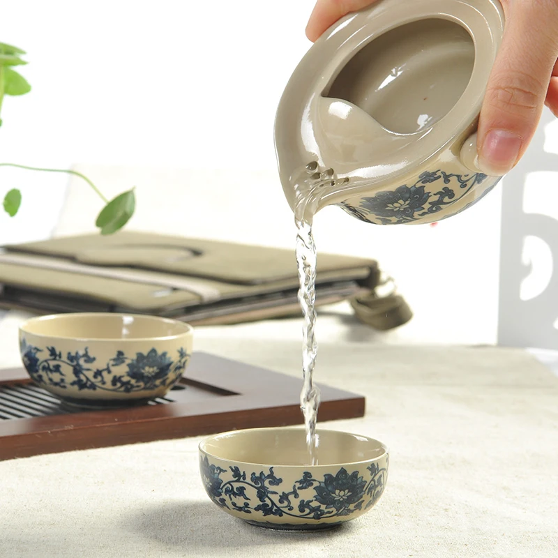Drinkware кунг-фу чайный сервиз Керамический teaset Керамика 1 чайник 2 кубок чай 3