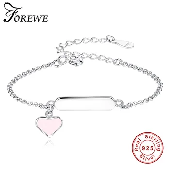 FOREWE Personal Customize 925 Sterling Silver Bracelet for Children Girl Enamel Love Heart Pendant Engrave Letter Bangle
FOREWE Personal Customize 925 Sterling Silver Bracelet for Children Girl Enamel Love Heart Pendant Engrave Letter Bangle