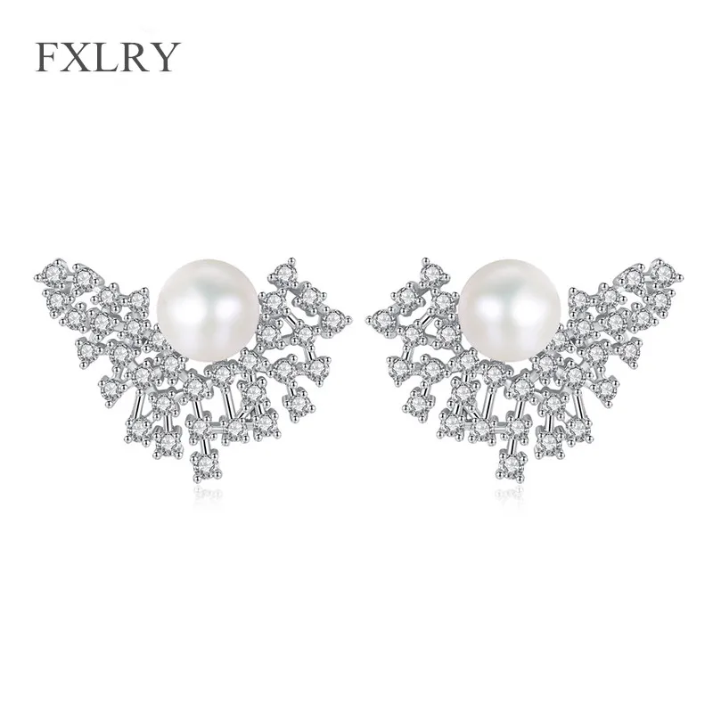 FXLRY Real Natural Pearls Jewelry Earrings Elegant Silver color Women Stud Zircon Earring High Luster Pearl White Color
FXLRY Real Natural Pearls Jewelry Earrings Elegant Silver color Women Stud Zircon Earring High Luster Pearl White Color