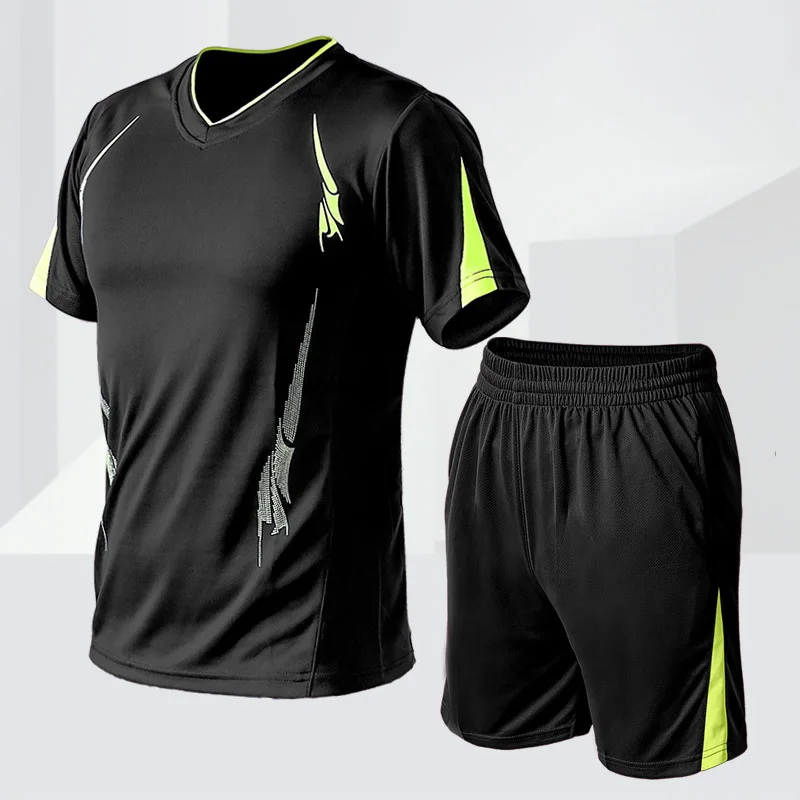 Sports Suit Men's Summer Running Fitness Suit Moisture Absorbing Quick Dry T-shirt Sportswear Short Sleeve Short Pants Suit
Sports Suit Men's Summer Running Fitness Suit Moisture Absorbing Quick Dry T-shirt Sportswear Short Sleeve Short Pants Suit