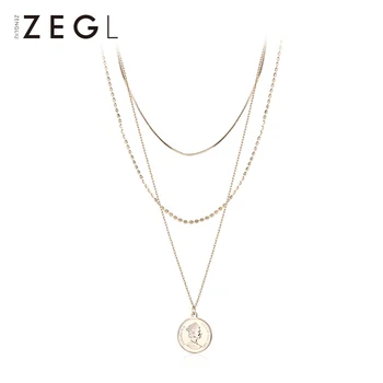 ZEGL necklace female hip-hop multi-layer coin round clavicle chain personality portrait stack double-layer accessories
ZEGL necklace female hip-hop multi-layer coin round clavicle chain personality portrait stack double-layer accessories