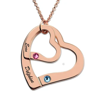 AILIN Rose Gold Color Personalized Engraved Necklace Heart In Heart Necklace with Birthstones Love Jewelry for Couples
AILIN Rose Gold Color Personalized Engraved Necklace Heart In Heart Necklace with Birthstones Love Jewelry for Couples