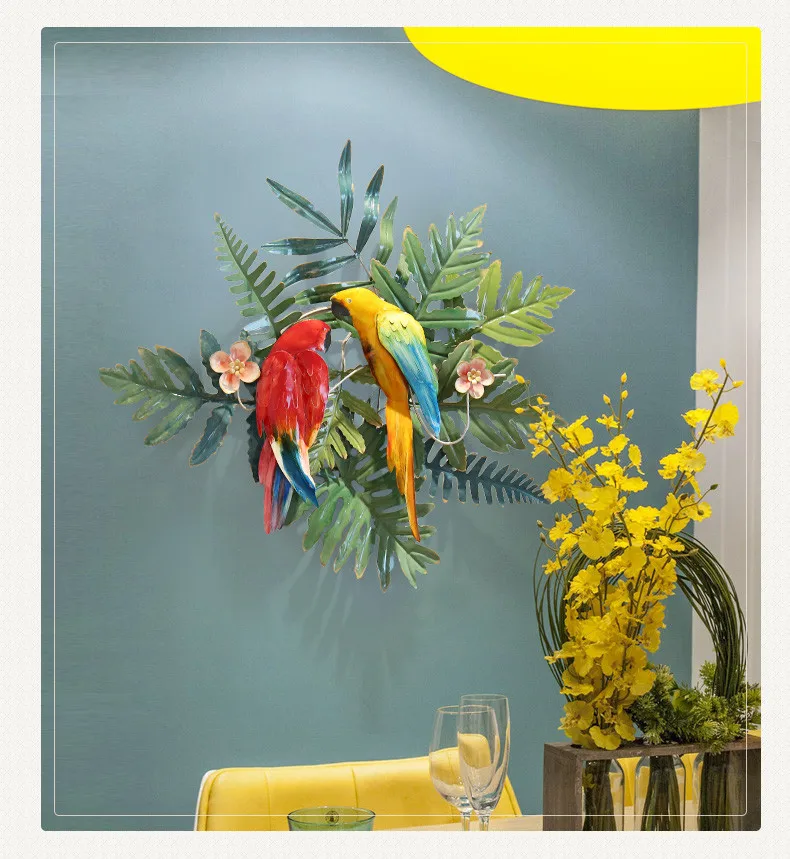 Creative tropical flowers and birds Entrance background wall decorations pendant iron
Creative tropical flowers and birds Entrance background wall decorations pendant iron