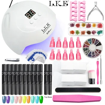 LKE Professional Manicure Set For Nails SUN X7 LED UV Nail Kits With Lamp 12 PCS Nail Gel Pen DIY Salon Nail Art Tools
LKE Professional Manicure Set For Nails SUN X7 LED UV Nail Kits With Lamp 12 PCS Nail Gel Pen DIY Salon Nail Art Tools