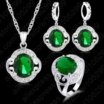 925 Sterling Silver Best Quality Green Cubic Zircon Crystal Fashion Jewelry Sets Pendant Necklace & Earrings& Ring
925 Sterling Silver Best Quality Green Cubic Zircon Crystal Fashion Jewelry Sets Pendant Necklace & Earrings& Ring