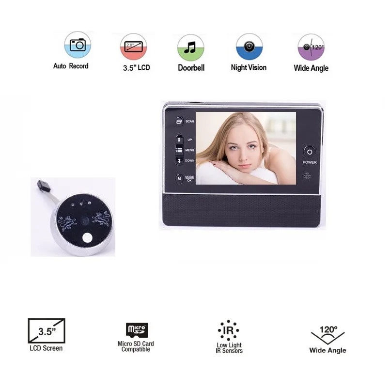 Hot mirillas puerta digital 3.5 inch Zoom IR Night vision 32 Rings support Video+Photos Multi-language digital door peepholes
Hot mirillas puerta digital 3.5 inch Zoom IR Night vision 32 Rings support Video+Photos Multi-language digital door peepholes