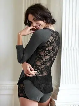Lace Sleepwear Nightwear Tops Sleeve Shorts Pajamas Set Loungewear Pajamas Clothing Set Outfits Women Ladies Cotton
Lace Sleepwear Nightwear Tops Sleeve Shorts Pajamas Set Loungewear Pajamas Clothing Set Outfits Women Ladies Cotton