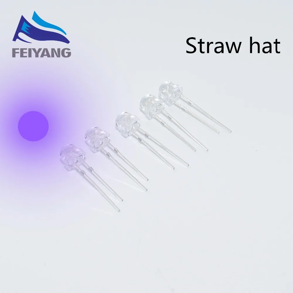 50pcs 5mm Light UV Purple Straw Hat Wide Angle Ultraviolet 395nm - 400nm Transparent 5 mm Light-Emitting Diode LED Lamp
50pcs 5mm Light UV Purple Straw Hat Wide Angle Ultraviolet 395nm - 400nm Transparent 5 mm Light-Emitting Diode LED Lamp