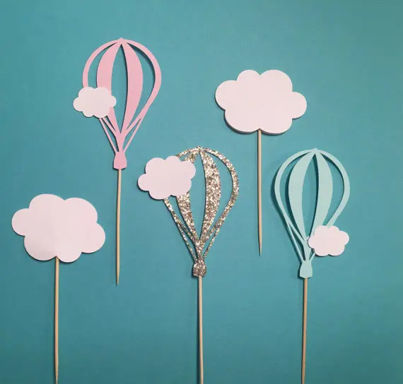 Hot Air Balloon engagement birthday Cupcake Toppers wedding bridal baby shower Party treat toothpicks photo booth props
Hot Air Balloon engagement birthday Cupcake Toppers wedding bridal baby shower Party treat toothpicks photo booth props