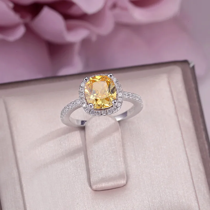 Fine Jewelry Rings For Women Soild 925 Silver Cubic Zirconia Yellow Rectangle Stone Simple Ring Bridal Wedding Engagement Bague
Fine Jewelry Rings For Women Soild 925 Silver Cubic Zirconia Yellow Rectangle Stone Simple Ring Bridal Wedding Engagement Bague