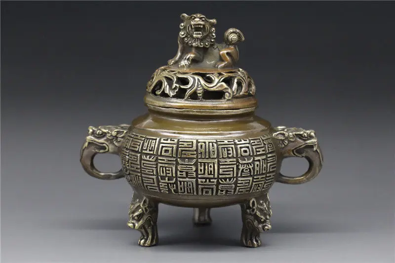 China Bronze Handwork Incense Burner w dragon head lion censer qian long Mark Healing Medicine Decoration 100% Brass Bronze
China Bronze Handwork Incense Burner w dragon head lion censer qian long Mark Healing Medicine Decoration 100% Brass Bronze