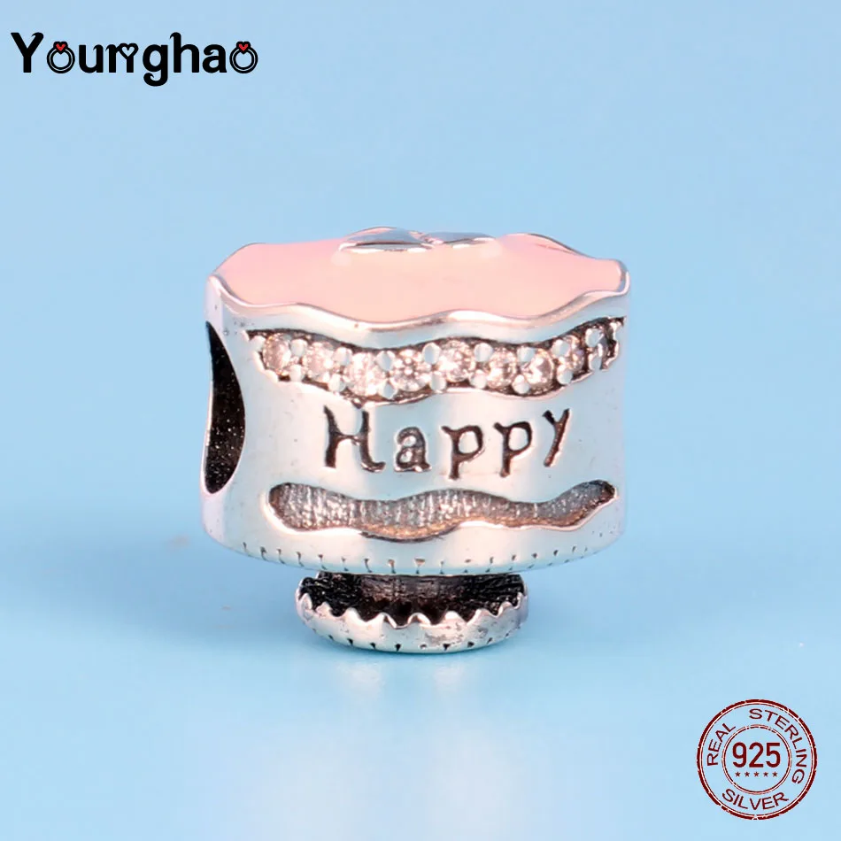 Younghao 925 Sterling Silver Pink Enamel Happy Birthday Cake CZ Beads Fit Original Charm Pandora Bracelets DIY Jewelry Making
Younghao 925 Sterling Silver Pink Enamel Happy Birthday Cake CZ Beads Fit Original Charm Pandora Bracelets DIY Jewelry Making