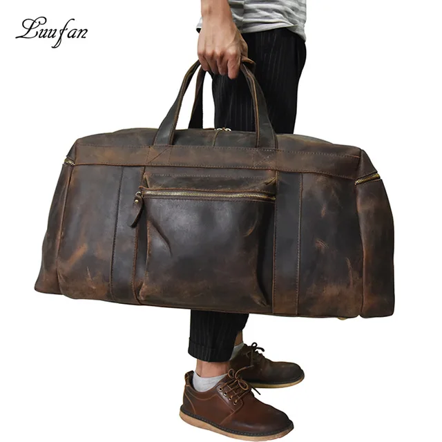 Vintage Genuine leather Men Travel bag big capacity durable casual Crazy horse leather travel duffel male shoulder weekend bag
Vintage Genuine leather Men Travel bag big capacity durable casual Crazy horse leather travel duffel male shoulder weekend bag