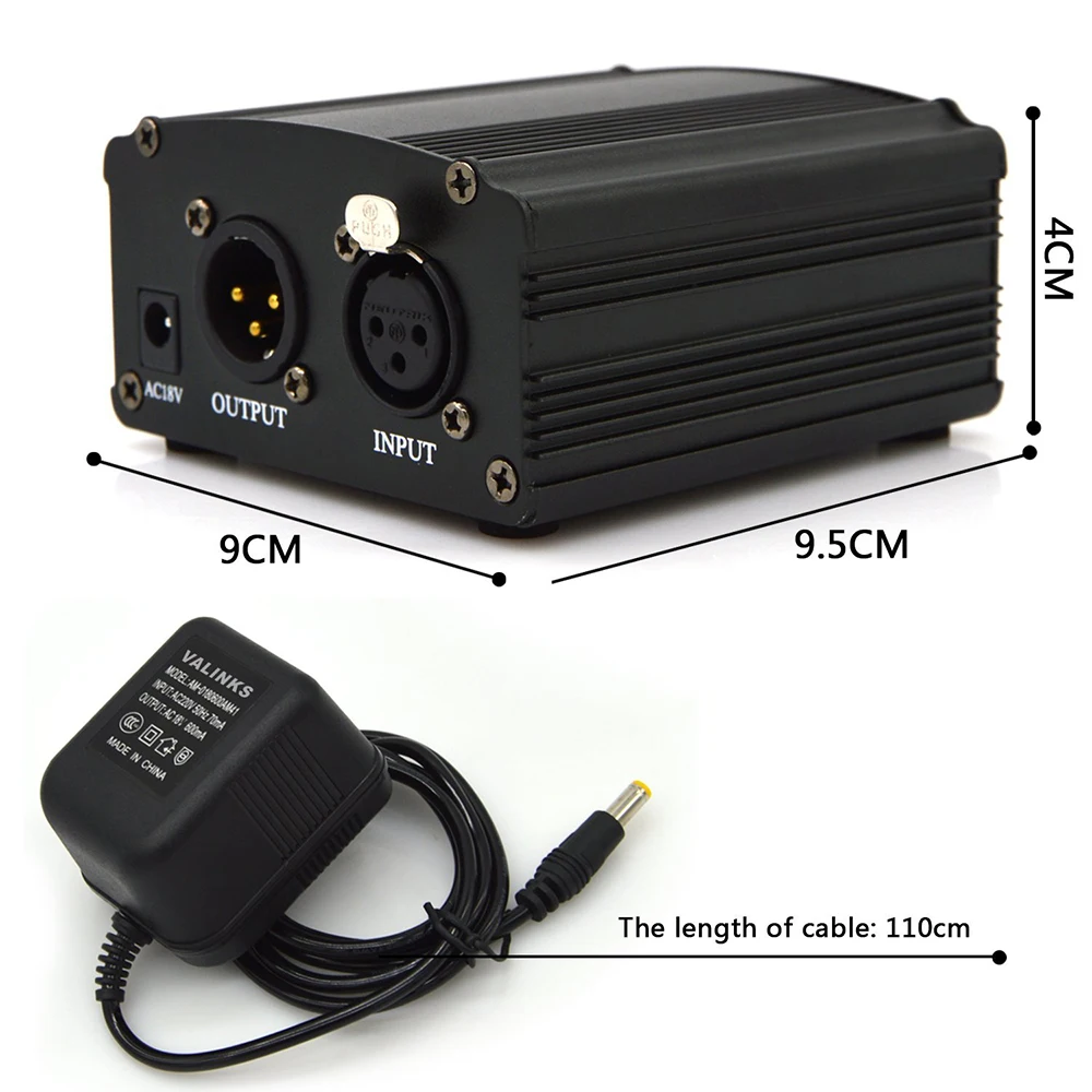 48V-DC-Phantom-Power-Supply-Genuine-Professional-For-Studio-Recording-Condenser-Microphone-Computer-US-Plug-Free (6)