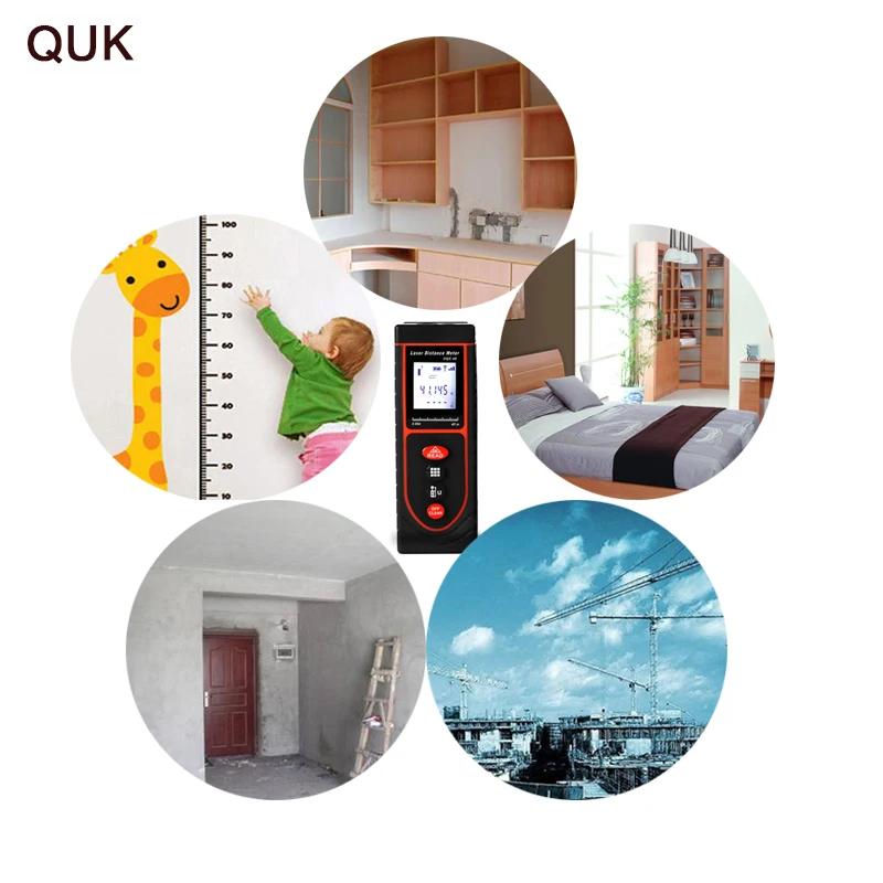 QUK Laser RangeFinder Measure Handheld Digital Wireless Laser Distance Meter Tape Electronic Ruler Infrared 40M/50M/60M
QUK Laser RangeFinder Measure Handheld Digital Wireless Laser Distance Meter Tape Electronic Ruler Infrared 40M/50M/60M
