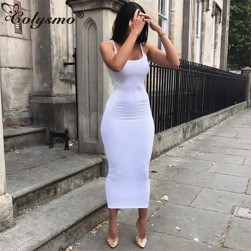 white bodycon summer dress