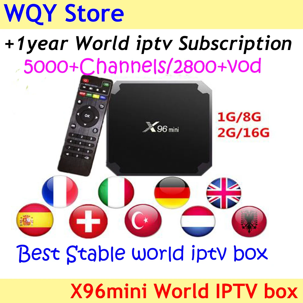 X96 MINI Android 7.1 Quad Core TV Box with 5000+ channels world iptv subscription for Italy French Spain Bulgaria HD channels
X96 MINI Android 7.1 Quad Core TV Box with 5000+ channels world iptv subscription for Italy French Spain Bulgaria HD channels