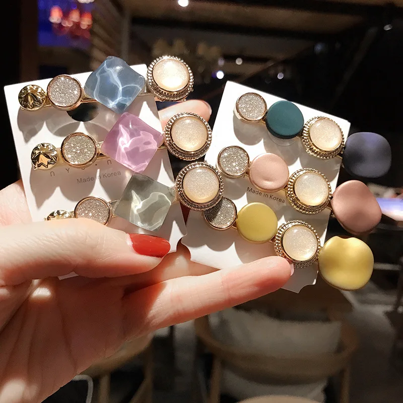 Candy Color Resin Hair Clip Cute Geometric Pattern Hairpins Simple Girl Round Duckbill Clip Barrette Hair Accessories
Candy Color Resin Hair Clip Cute Geometric Pattern Hairpins Simple Girl Round Duckbill Clip Barrette Hair Accessories
