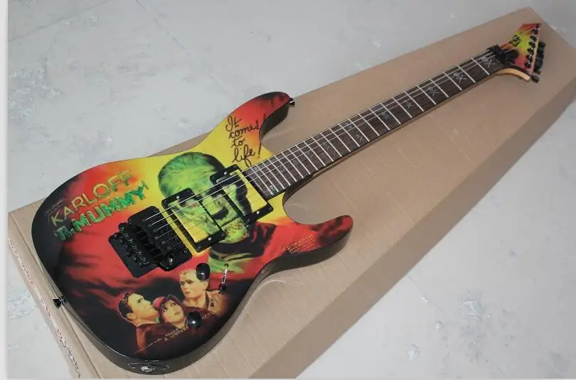 Top Quality GYESP-0004 Art of coloured drawing or pattern Color black hardware rosewood fretboard Electric Guitar, Free shipping
Top Quality GYESP-0004 Art of coloured drawing or pattern Color black hardware rosewood fretboard Electric Guitar, Free shipping