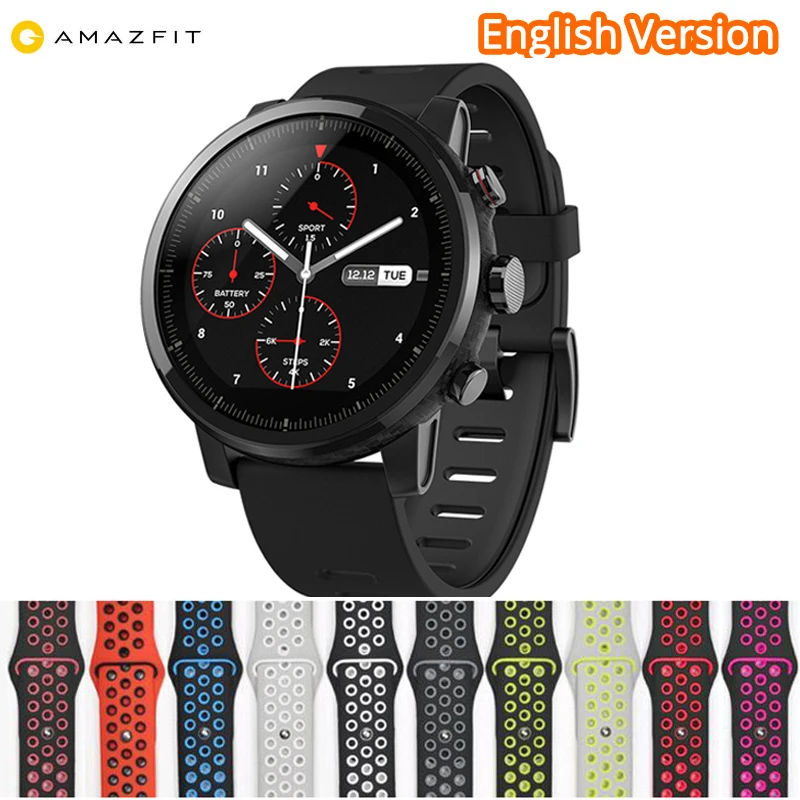 

Huami Amazfit 2 Amazfit Stratos Pace 2 Smart Watch Men with GPS Xiaomi Watches PPG Heart Rate Monitor 5ATM Waterproof smartwatch