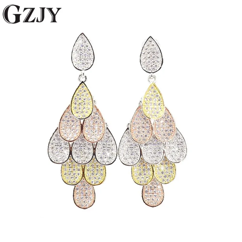 GZJY Elegant Gold Color Crystal Dangle Earring Water Drop Zircon Earrings For Women Charming Wedding Brincos Pendientes Gift
GZJY Elegant Gold Color Crystal Dangle Earring Water Drop Zircon Earrings For Women Charming Wedding Brincos Pendientes Gift