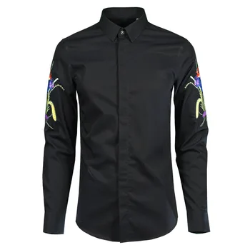 New 100% Cotton Men Shirt Luxury Flower Embroidered Long Sleeve Mens Dress Shirt Camisa Masculina Mens Shirts Casual Slim Fit
New 100% Cotton Men Shirt Luxury Flower Embroidered Long Sleeve Mens Dress Shirt Camisa Masculina Mens Shirts Casual Slim Fit