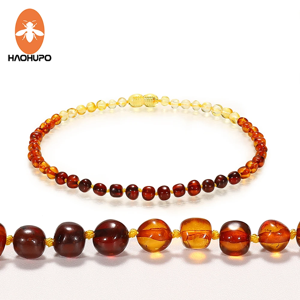 HAOHUPO Baroque Amber Necklace for Children Authentic Genuine Polished Cherry Cognac Rainbow Honey Baby Baltic Amber Necklace
HAOHUPO Baroque Amber Necklace for Children Authentic Genuine Polished Cherry Cognac Rainbow Honey Baby Baltic Amber Necklace